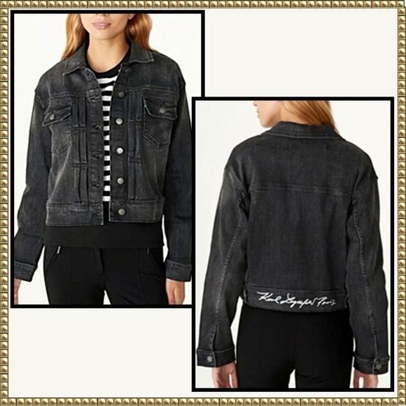 Karl Lagerfeld Jackets & Blazers - Karl Lagerfeld Black Denim Jacket XS